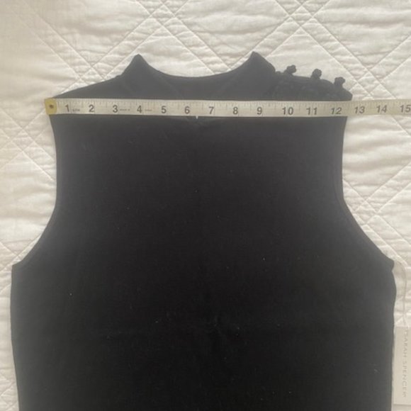 NWT Sleeveless Black Silk Top with Shoulder Detail - Picture 12 of 12
